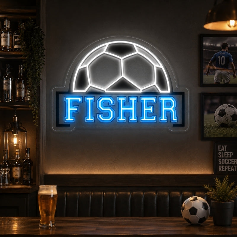 Soccer Bar Neon Sign - Custom Team Name Wall Decor