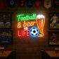 Soccer Bar Neon Sign - Football And Beer Wall Decor
