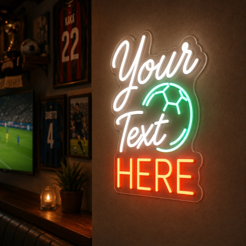 Soccer Bar Neon Sign - Goal Time Energy Wall Decor