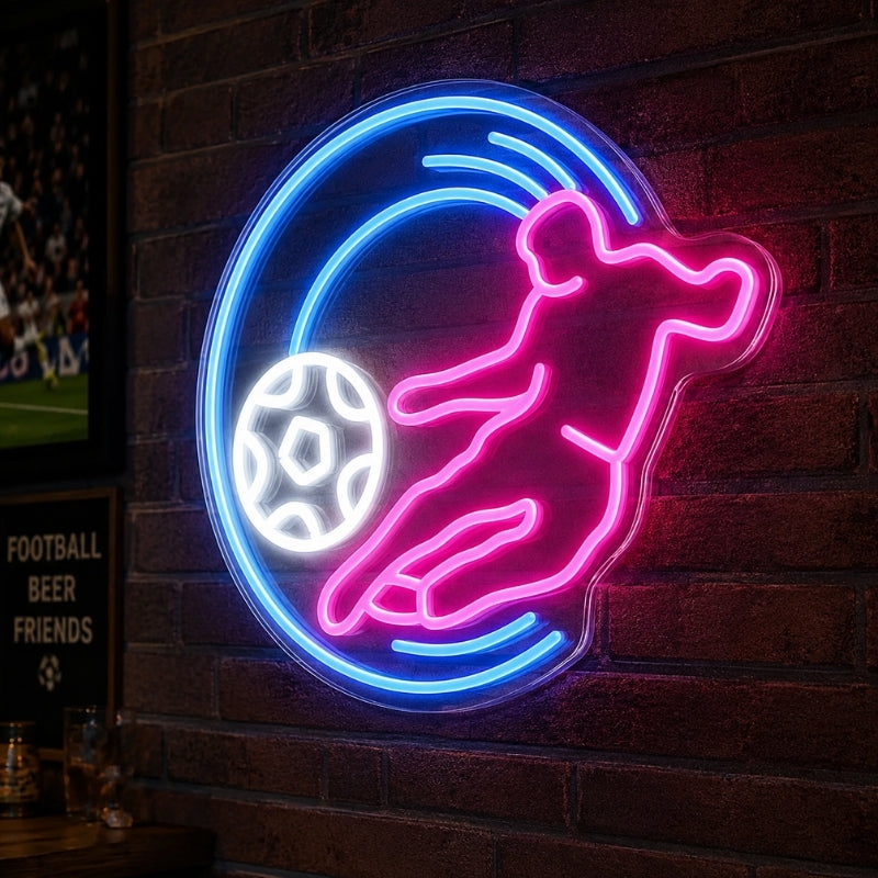 Soccer Bar Neon Sign - Goalkeeper Save LED Wall Art