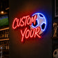 Soccer Bar Neon Sign - Never Give Up LED Wall Decor
