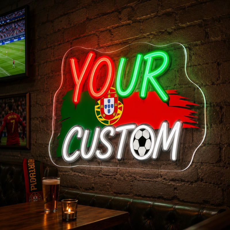 Soccer Bar Neon Sign - Portugal 2026 Fan Wall Decor