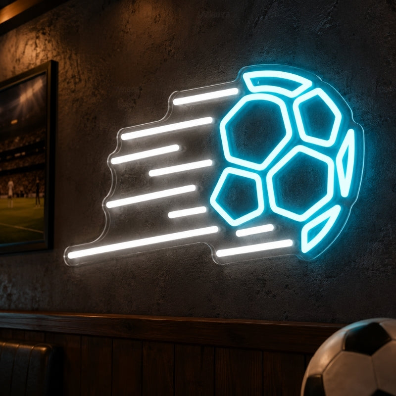 Soccer Bar Neon Sign - Speeding Soccer Ball Wall Art