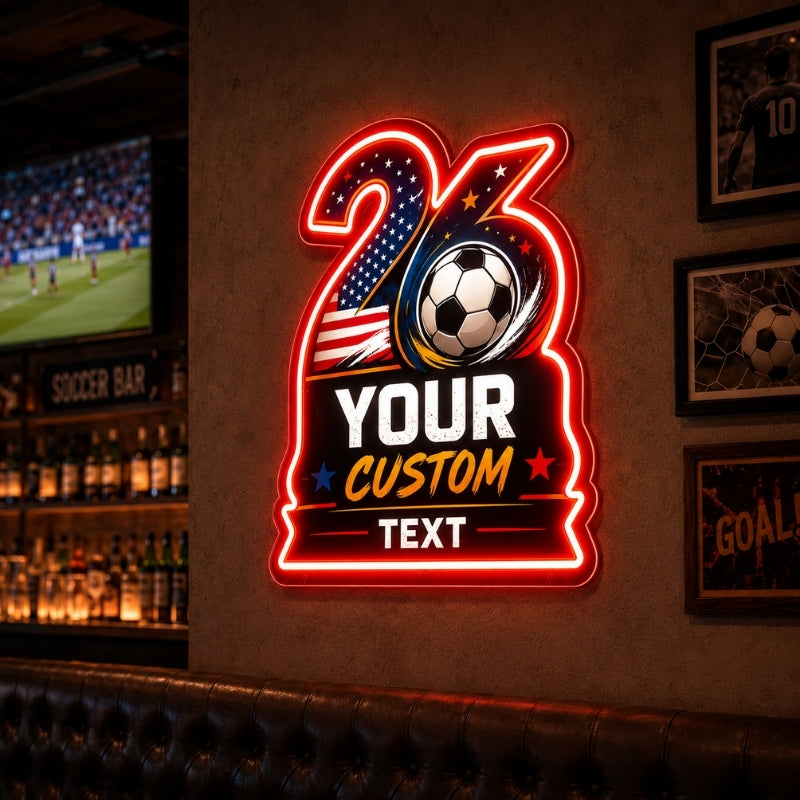Soccer Bar Neon Sign - USA Soccer Festival Wall Decor