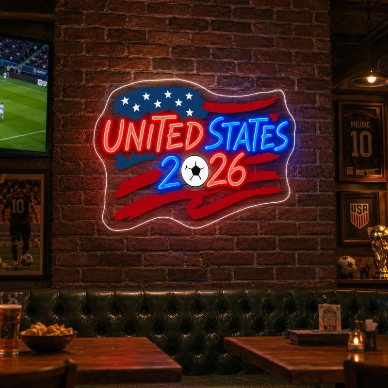 Soccer Bar Neon Sign - United States 2026 Wall Decor