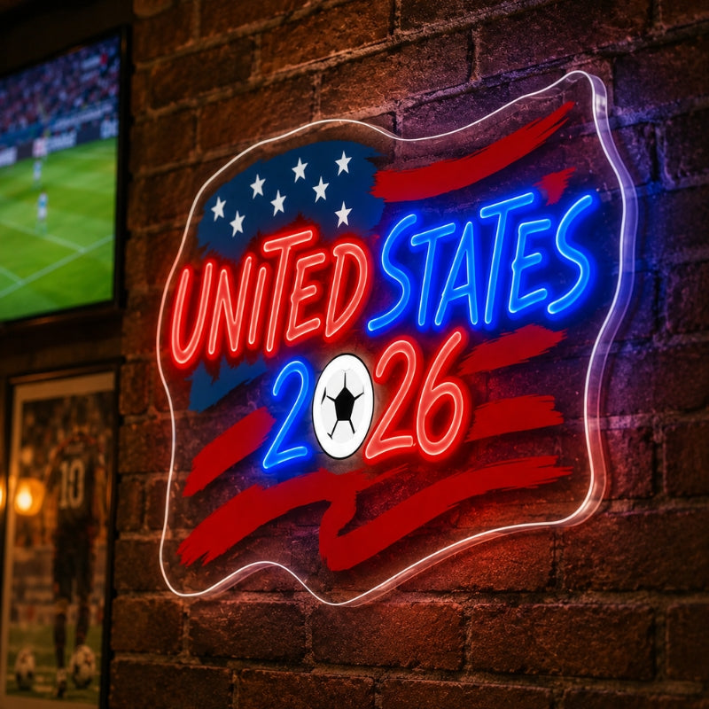 Soccer Bar Neon Sign - United States 2026 Wall Decor