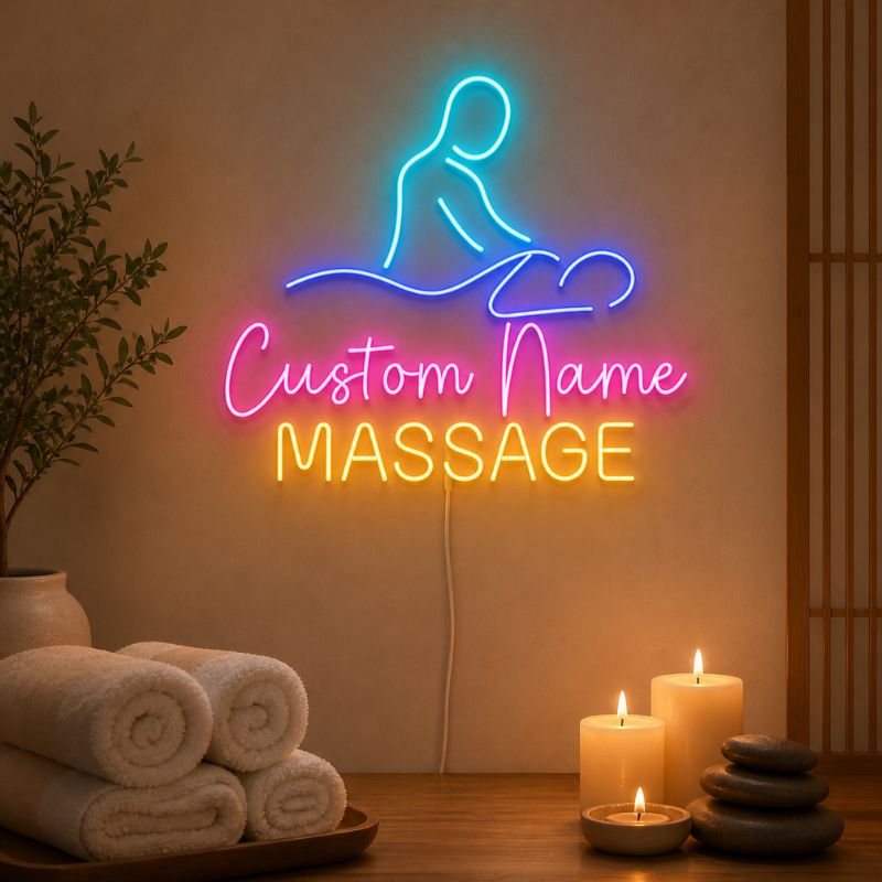 Spa Neon Sign Relax - Massage LED Wall Decor | Custom Your