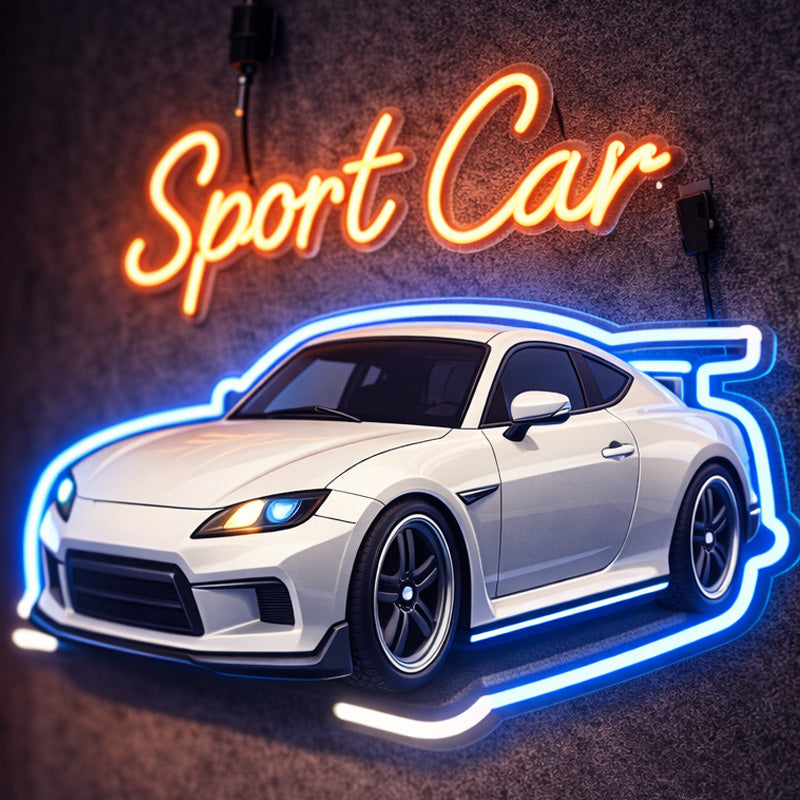Sport Car LED Neon Sign – Modern Racing Car Wall Light Decor