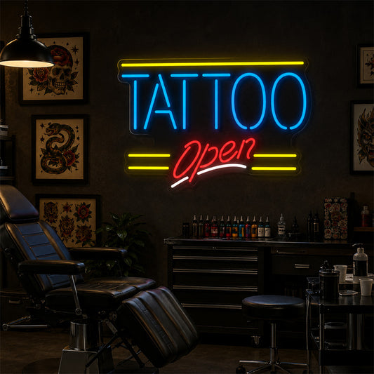 Tattoo Shop Neon Sign - Tattoo Open LED Wall Light
