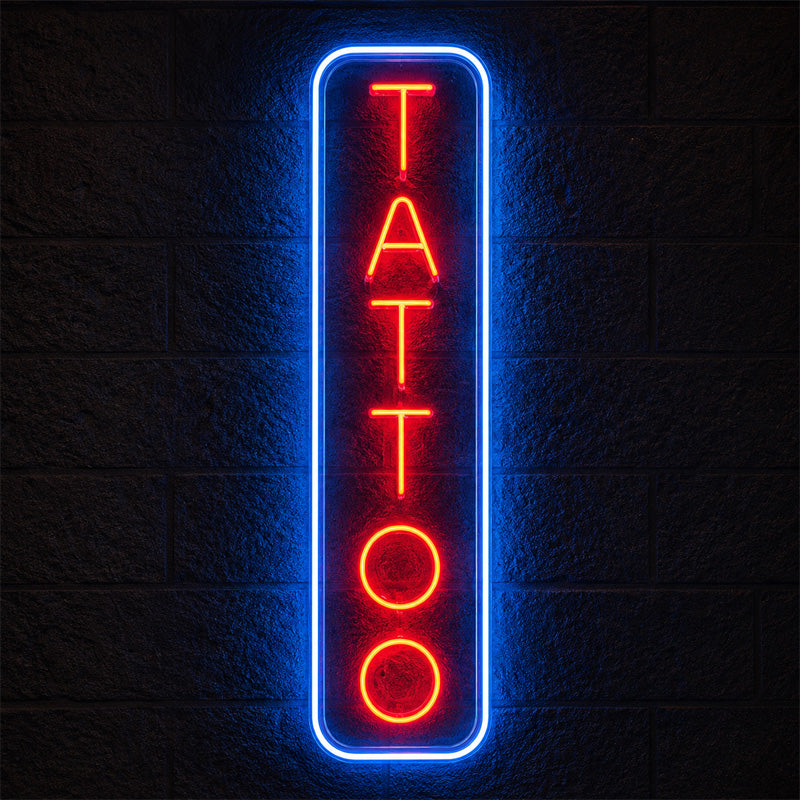 Tattoo Shop Neon Sign - Vertical Tattoo Wall Light
