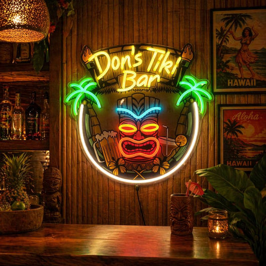 Tiki Bar Neon Sign Tropical - Custom Island Decor