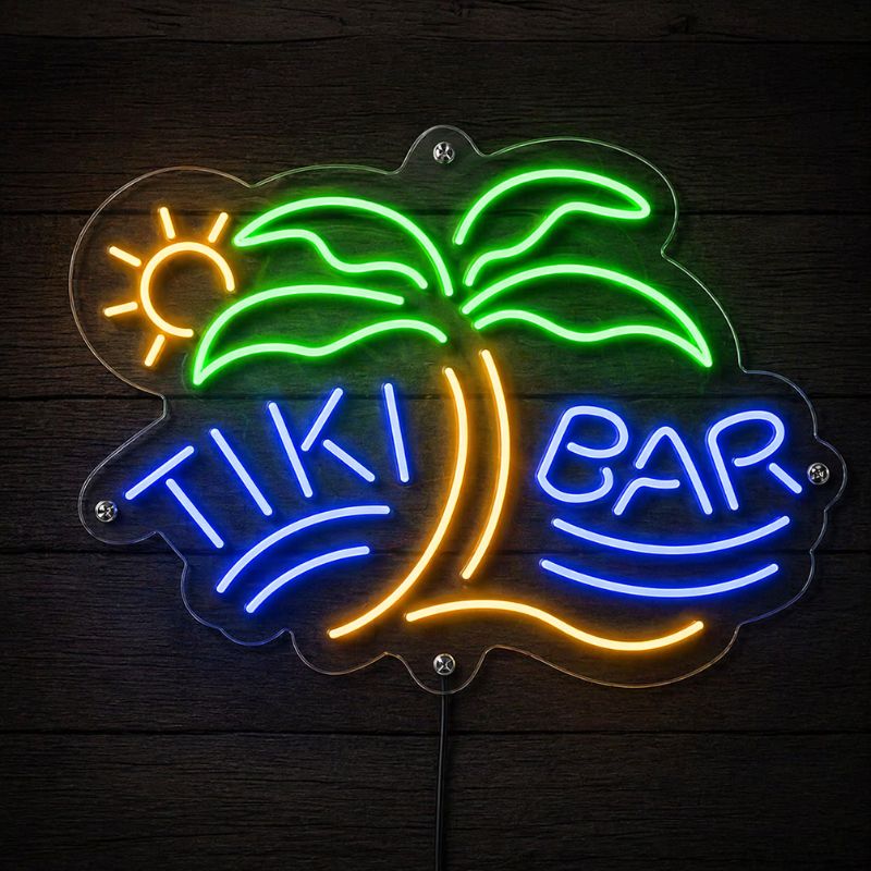 Tiki Bar Neon Sign Tropical - Palm Tree Wall Light