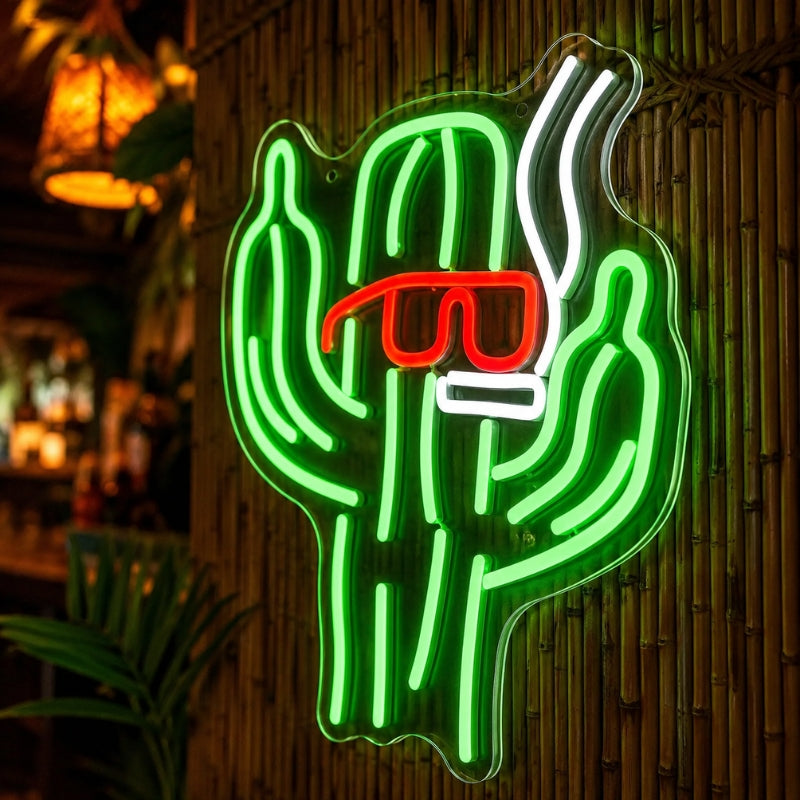 Tiki Bar Neon Sign Tropical - Cool Cactus Wall Decor