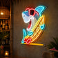 Tiki Bar Neon Sign Tropical - Surf Shark Wall Decor