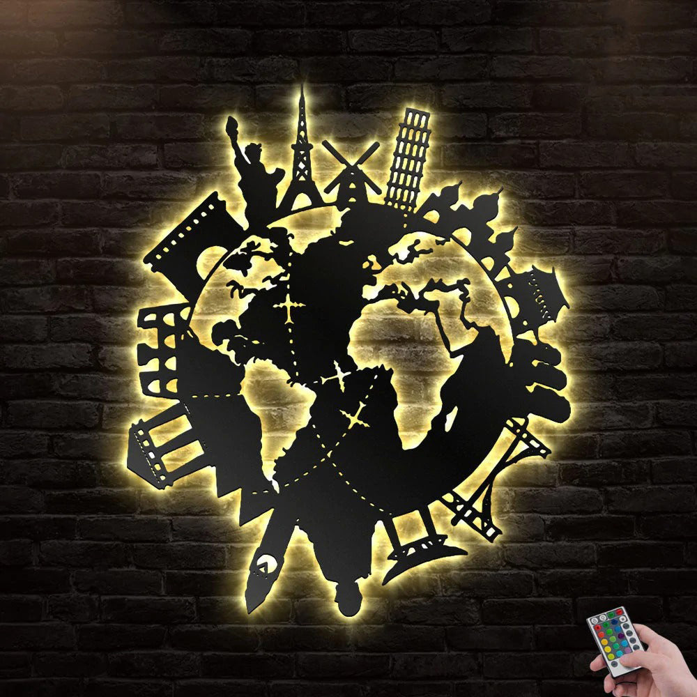 Traveling Around World Famous - Led Light Metal - Owls Matrix LTD