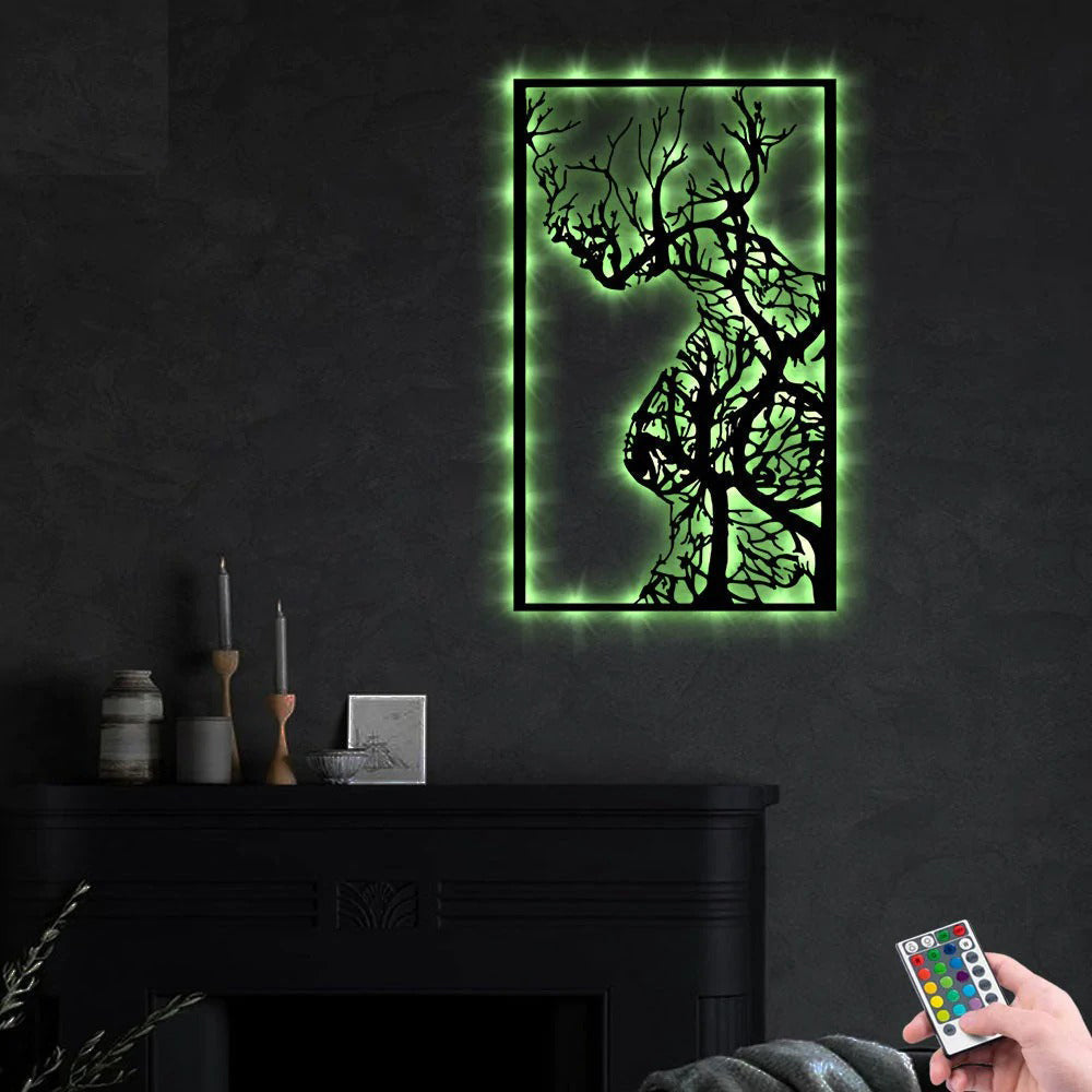 Tree Woman So Beautiful - Led Light Metal - Owls Matrix LTD