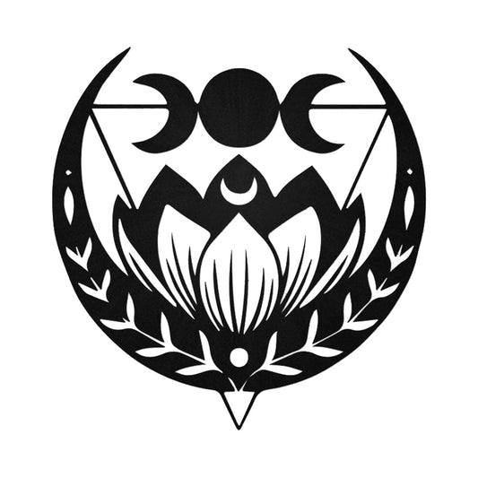 Triple Moon Lamp And Lotus Flower - Led Light Metal - Owls Matrix LTD