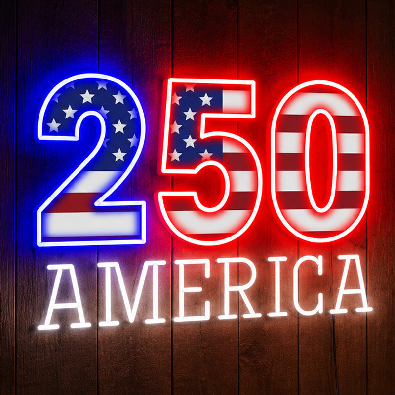 USA 250th Anniversary Neon Sign - America Wall Decor