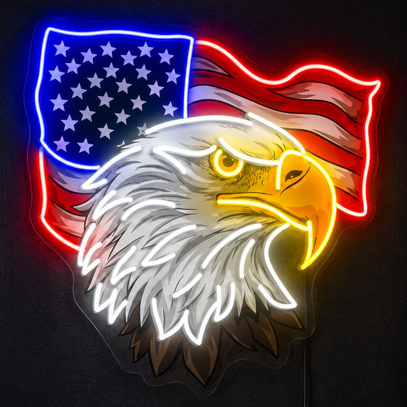 USA 250th Anniversary Neon Sign - Eagle Flag Decor