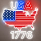 USA 250th Anniversary Neon Sign - Patriotic Wall Decor