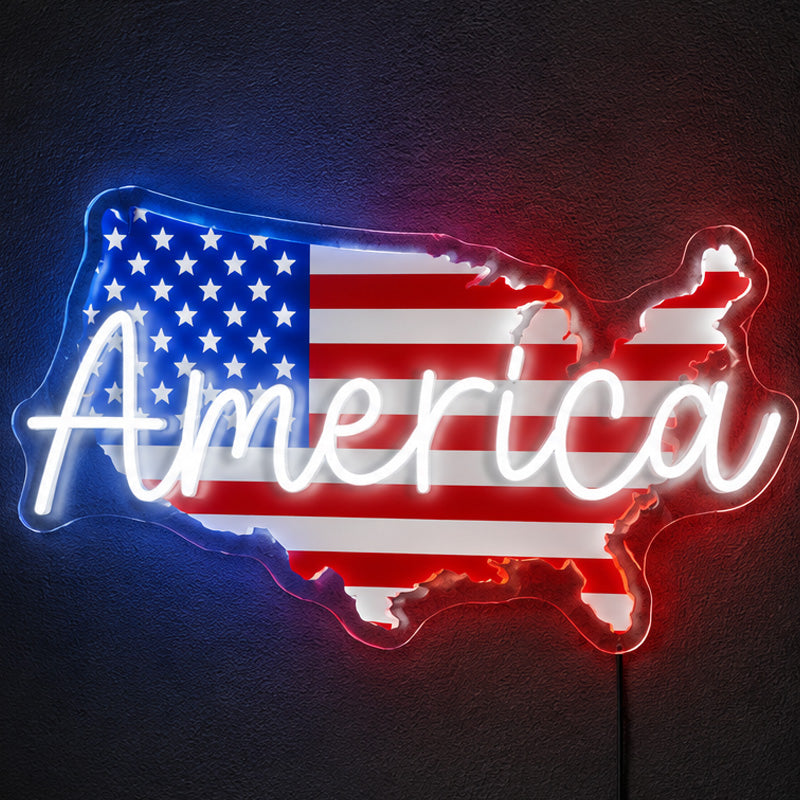 USA 250th Anniversary Neon Sign – America Map LED
