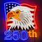 USA 250th Anniversary Neon Sign – Eagle Patriotic LED
