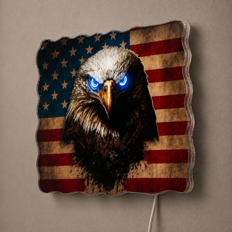 USA 250th Anniversary Neon Sign - Eagle Eye Flag
