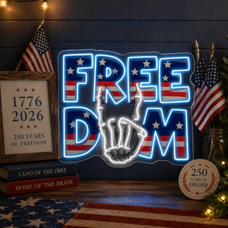 USA 250th Anniversary Neon Sign - Freedom Wall Art