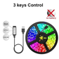 USB 5V RGB LED Strip Light (5050) with Bluetooth/WiFi App & Remote, 1–30M Room Backlight