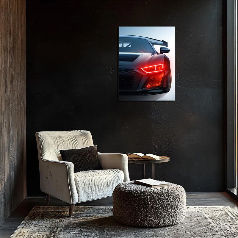 UV Printed Neon Supercar Wall Art – Modern Automotive Canvas for Gamer Room & Man Cave
