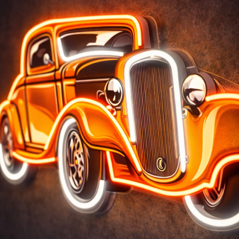 Vintage Classic Car Neon Sign – Retro Automobile LED Wall Art