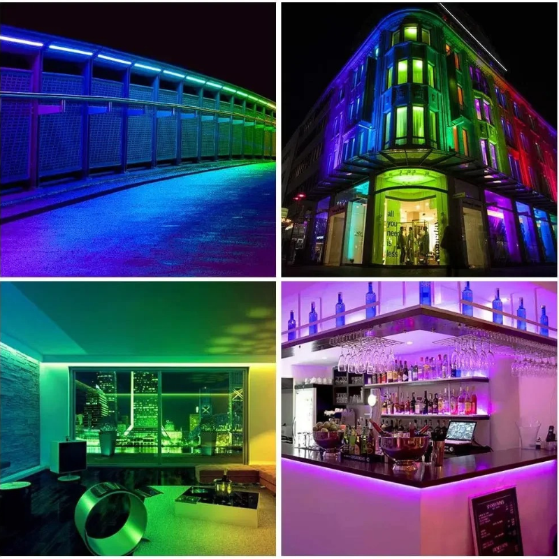 WS2812B RGBIC LED Strip Light USB 5V, Individually Addressable Smart Lights with Bluetooth Music Controller for Bedroom