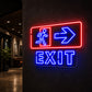 Wayfinding Neon Signs - Blue Exit Arrow Wall Light
