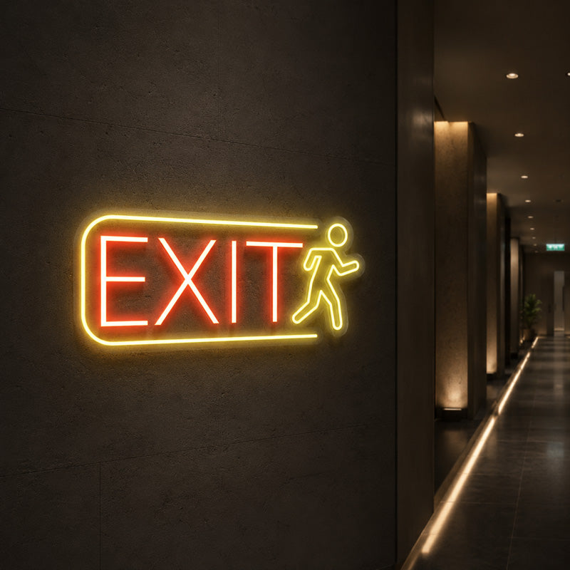 Wayfinding Neon Signs - Exit Runner LED Wall Light
