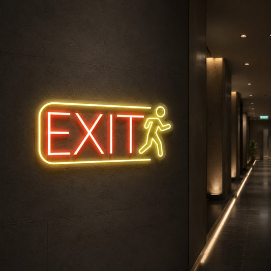 Wayfinding Neon Signs - Exit Runner LED Wall Light
