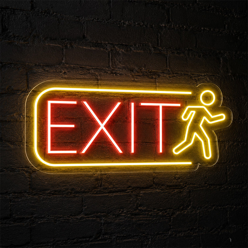 Wayfinding Neon Signs - Exit Runner LED Wall Light
