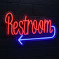 Wayfinding Neon Signs - Restroom Arrow Wall Light
