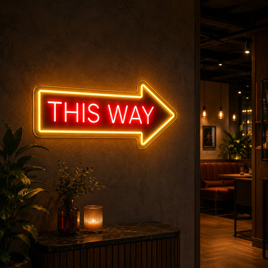 Wayfinding Neon Signs - This Way Arrow Wall Light

