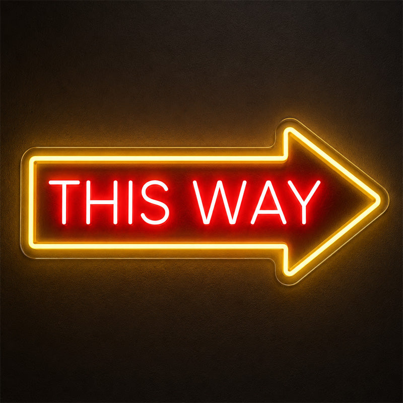 Wayfinding Neon Signs - This Way Arrow Wall Light
