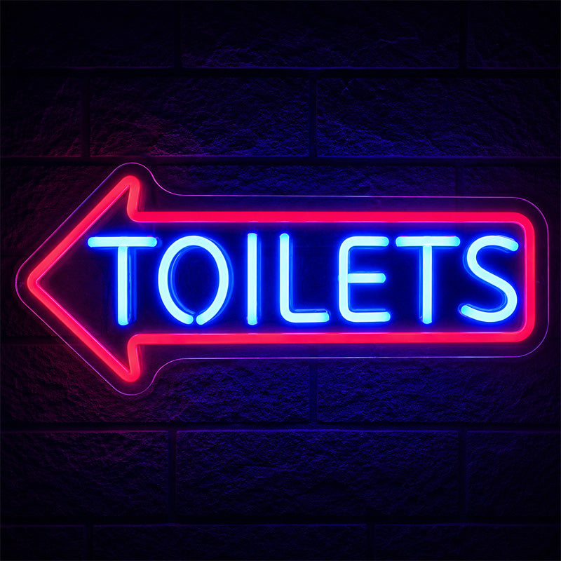 Wayfinding Neon Signs - Toilets Arrow LED Wall Light

