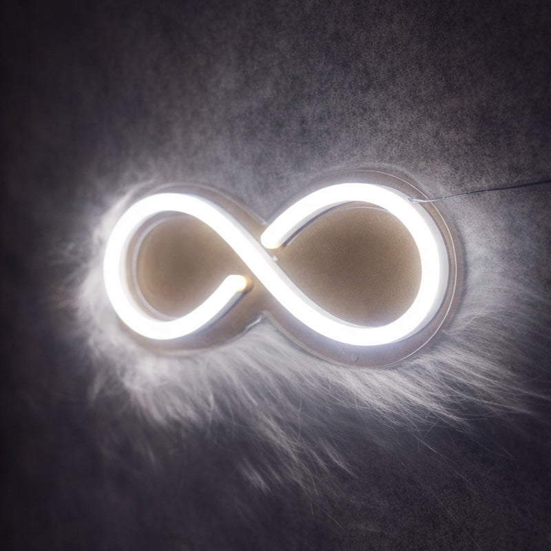 White Neon Infinity Sign – Minimal LED Infinity Wall Light