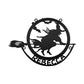 Witch Black Flying With Broom Personalized - Led Light Metal - Owls Matrix LTD