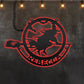 Witch Black Flying With Broom Personalized - Led Light Metal - Owls Matrix LTD
