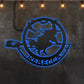 Witch Black Flying With Broom Personalized - Led Light Metal - Owls Matrix LTD