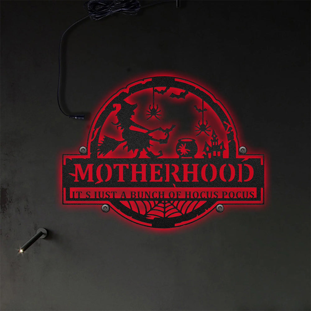 Witch Hocus Pocus Motherhood Witch Round - Led Light Metal - Owls Matrix LTD