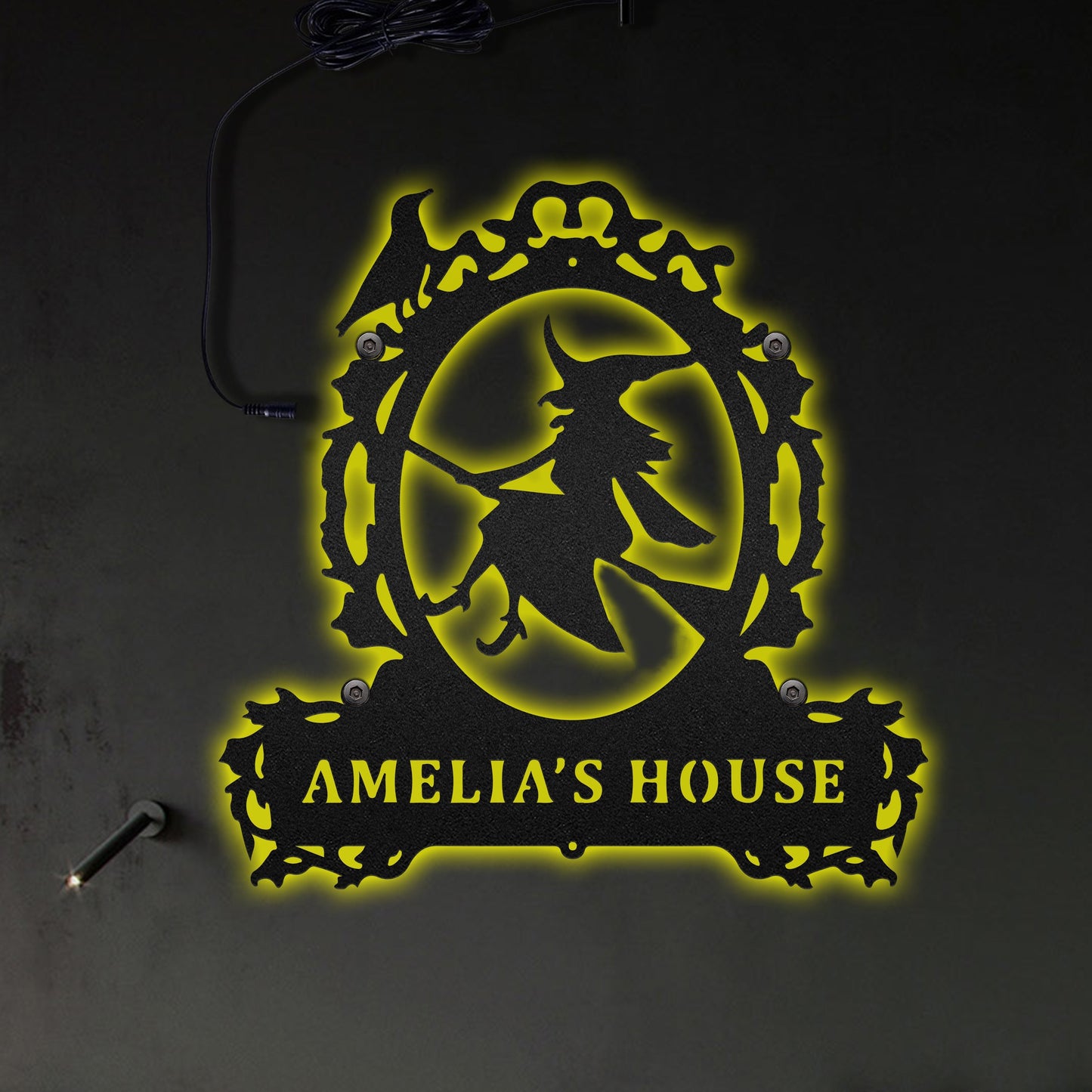 Witch Home Amazing Style Personalized - Led Light Metal - Owls Matrix LTD