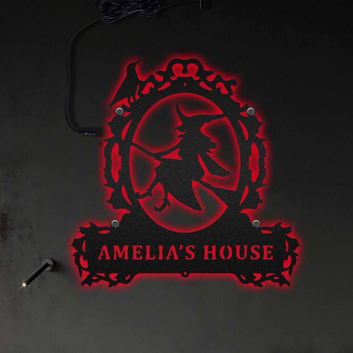 Witch Home Amazing Style Personalized - Led Light Metal - Owls Matrix LTD