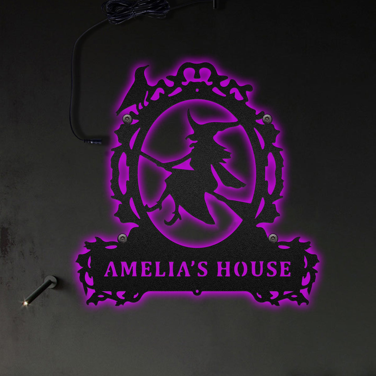 Witch Home Amazing Style Personalized - Led Light Metal - Owls Matrix LTD