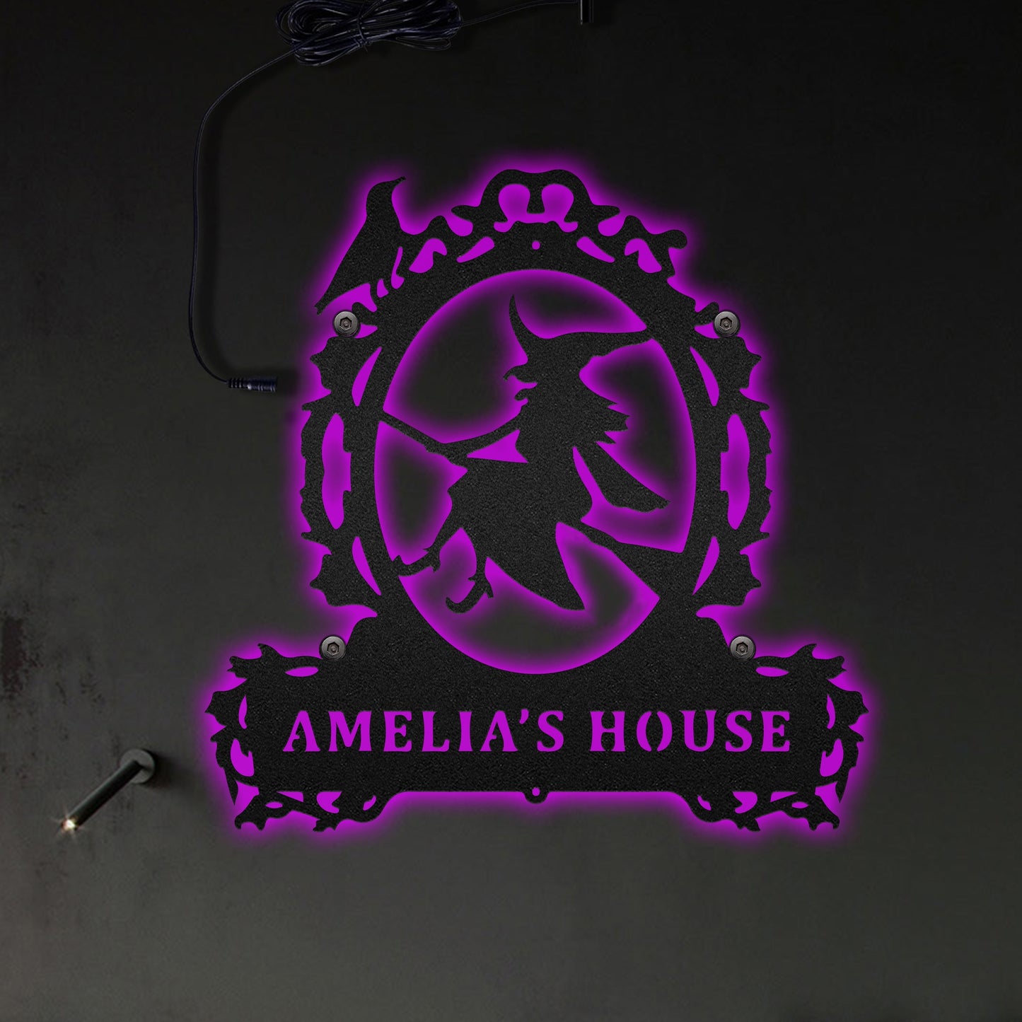 Witch Home Amazing Style Personalized - Led Light Metal - Owls Matrix LTD