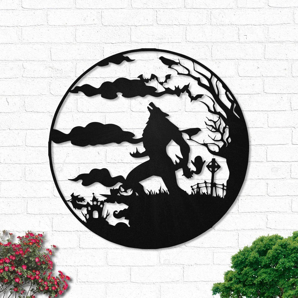 Wolf Man Monster Werewolf Full Moon - Led Light Metal - Owls Matrix LTD